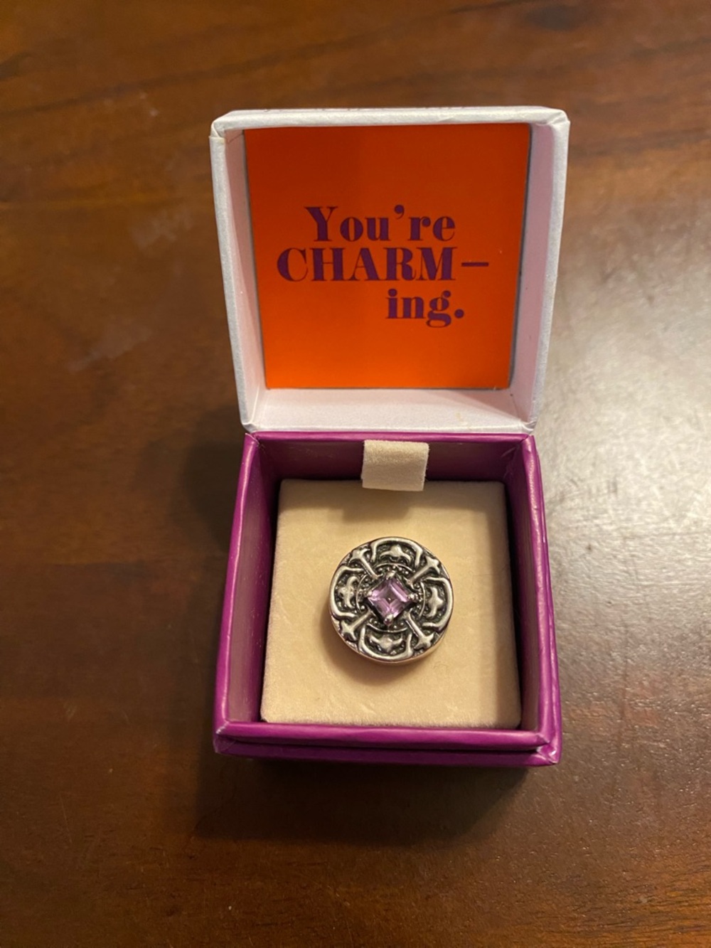 Lori Bonn Sterling Silver purple amethyst slide charm